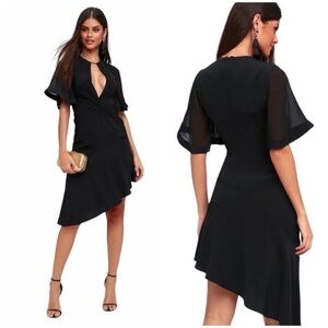 KEEPSAKE the Label No Love Black Knotted Midi Dress in Black Size M